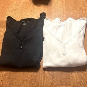 American Eagle Long Sleeve Tshirts Black & White